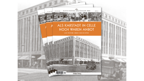 Abbildung Titelbild des Magazins Alte Fotos erzählen Band 13 
Als Karstadt in Celle noch Waren anbot
Das Foto zeigt das alte Karstadt-Gebäude

