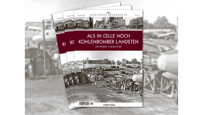 Abbildung Titelbild des Magazins Alte Fotos erzählen Band 9 
Als in Celle noch Kohlenbomber landeten
Das Foto zeigt einen Flugzeug bei der Beladung