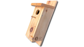 Vogel-Nistkasten aus Holz - Logo der CZ und der Lebenshilfe Celle eingebrannt